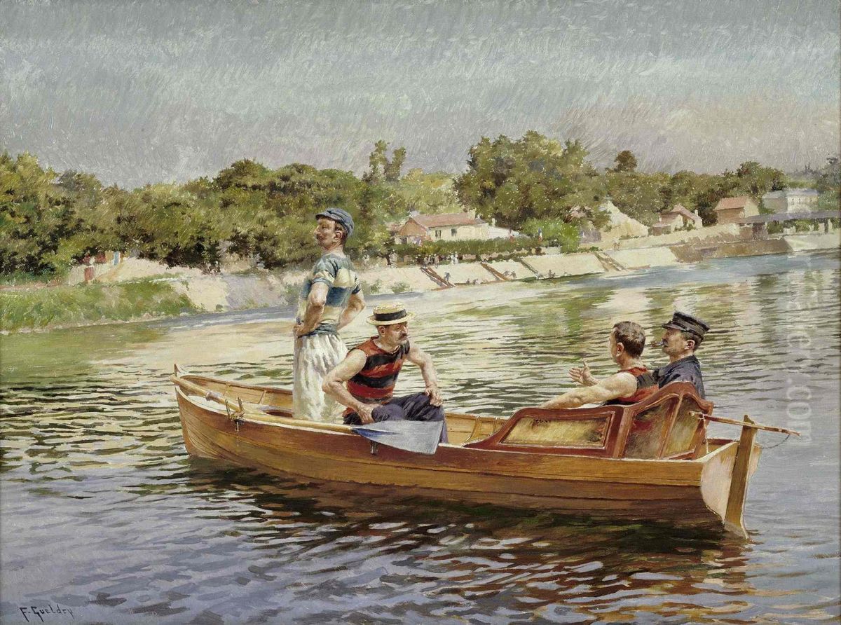 Promenade en yole Oil Painting by Ferdinand Gueldry