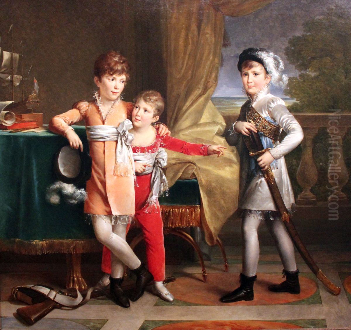 Les fils du marechal Ney Oil Painting by Marie-Eleonore Godefroid