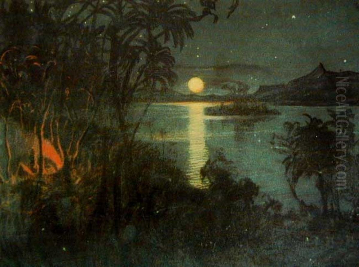 Memory from Ceylon Oil Painting by Stanislaw Ignacy Witkiewicz (Witkacy)