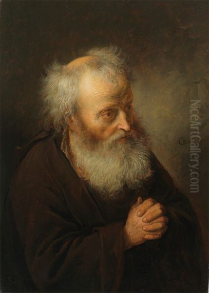 Old Man Praying Oil Painting by Gerrit Dou