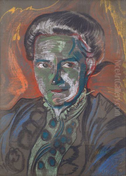 Portret Marii Witkiewiczowej Oil Painting by Stanislaw Ignacy Witkiewicz