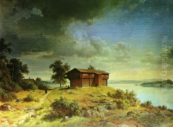 Prospect of Ornas Oil Painting by Johan Edvard Bergh