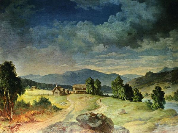 Utsigt af byn Salen Oil Painting by Carl XV of Sweden