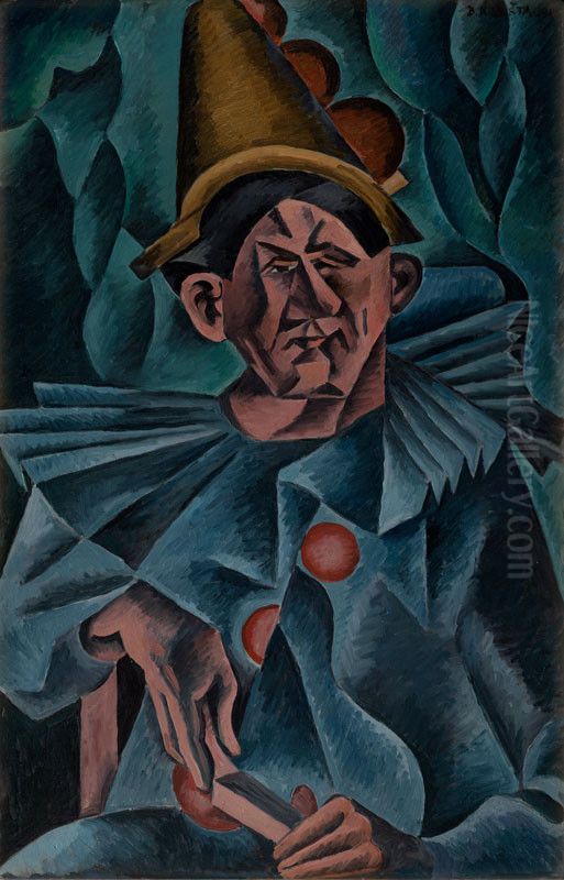 Pierrot Oil Painting by Bohumil Kubista