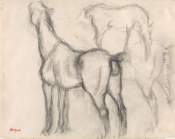 Studies of horses Oil Painting by Edgar Degas