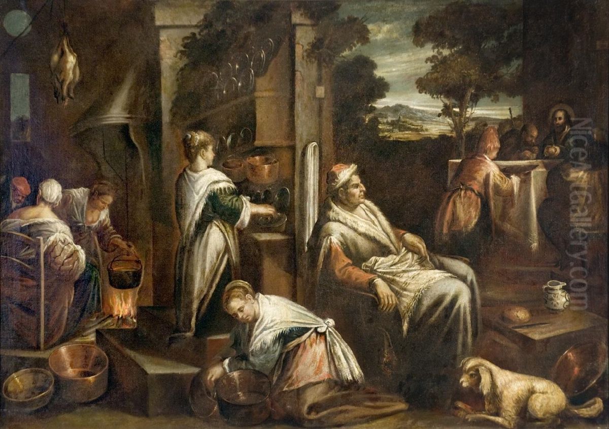 Discipulos de Emaus Oil Painting by Jacopo Bassano