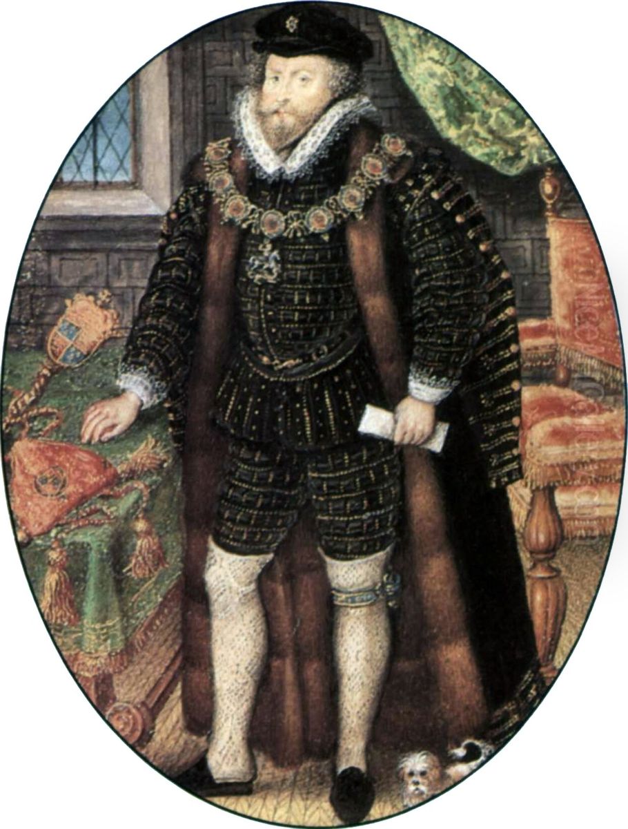 Portrait of Sir Christopher Hatton Oil Painting by Nicholas Hilliard