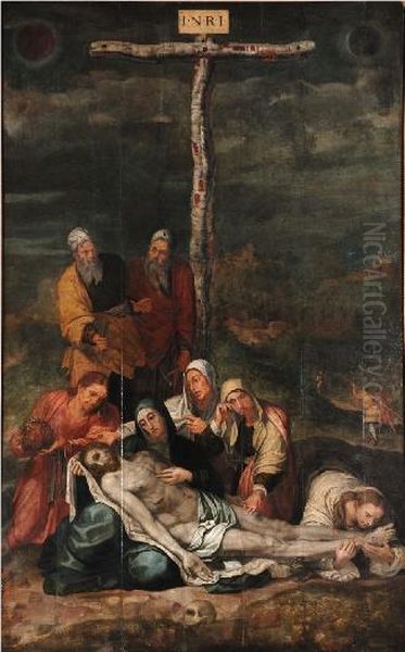The Descent from the Cross Oil Painting by Pedro de Campana