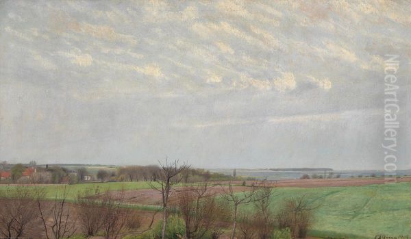 Udsigt over Roskilde Fjord Oil Painting by Laurits Andersen Ring