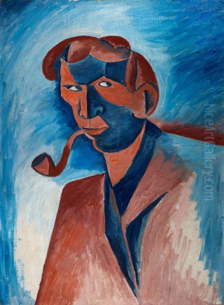 Kurak (Autoportret) Oil Painting by Bohumil Kubista