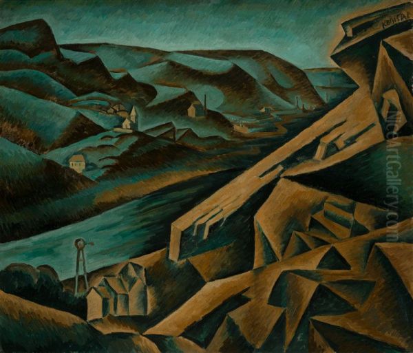 Quarry in Branik Oil Painting by Bohumil Kubista