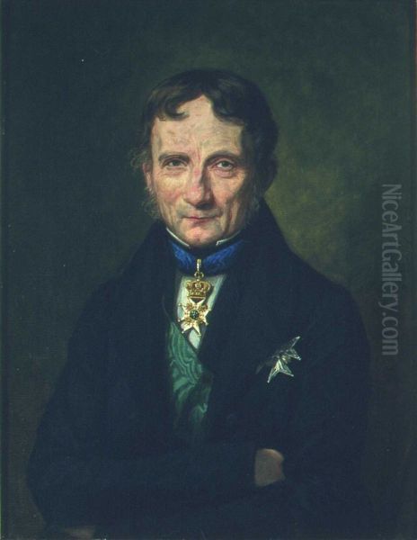 Portrait of Poul Christian Holst Oil Painting by Johan Gorbitz