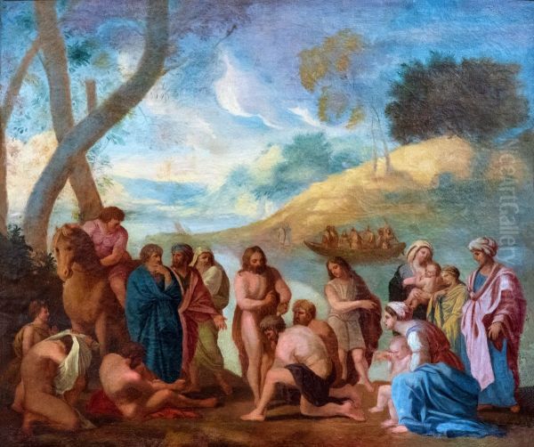Saint John Baptising the People Oil Painting by Nicolas Poussin