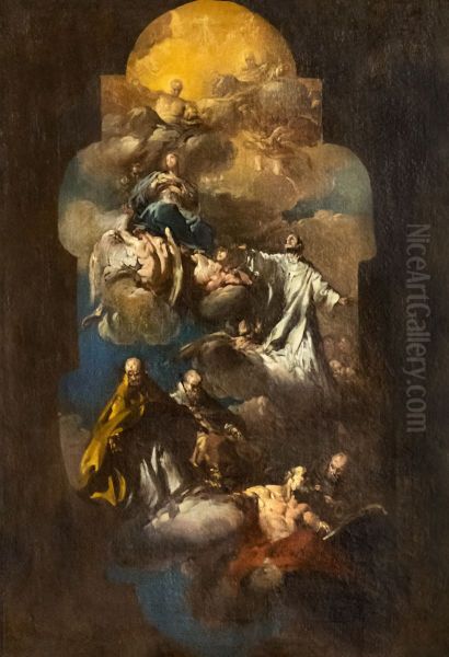 Gloire de saint Philippe de Neri Oil Painting by Giovanni Domenico Ferretti
