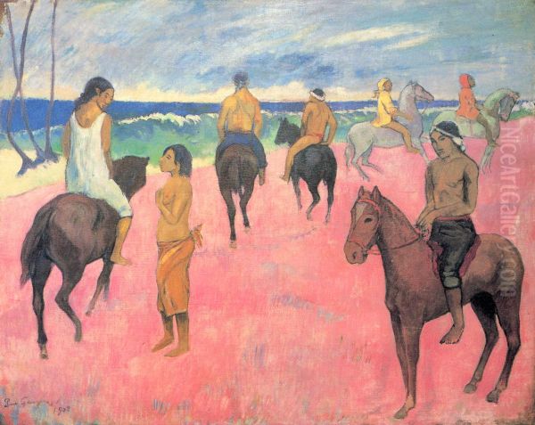 Cavaliers sur la plage (II) Oil Painting by Paul Gauguin