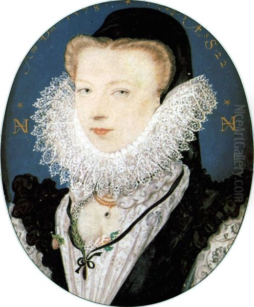Alice Brandon, Mrs Hilliard Oil Painting by Nicholas Hilliard
