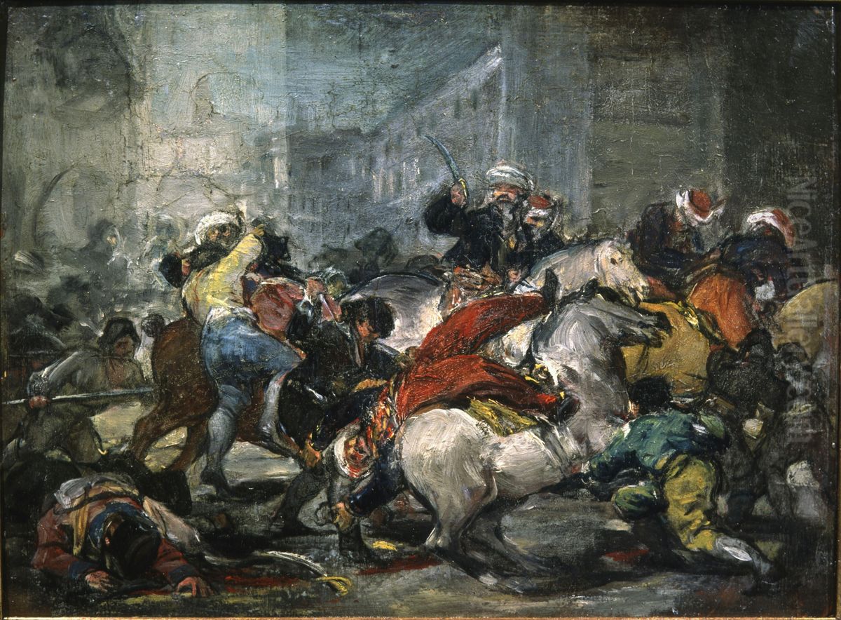 El dos de mayo de 1808 en Madrid Oil Painting by Francisco Goya Fuendetodos