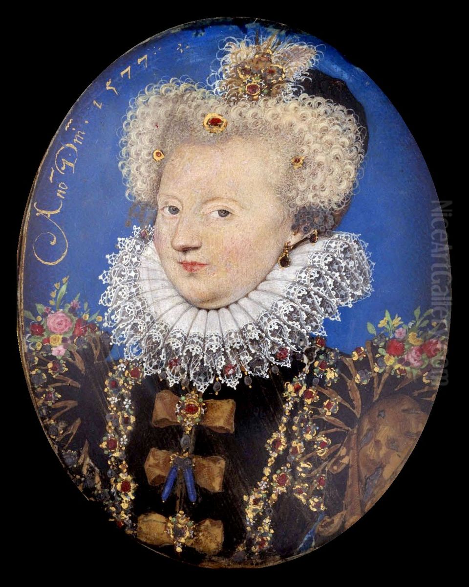 Marguerite of Valois, Queen of Navarre Oil Painting by Nicholas Hilliard