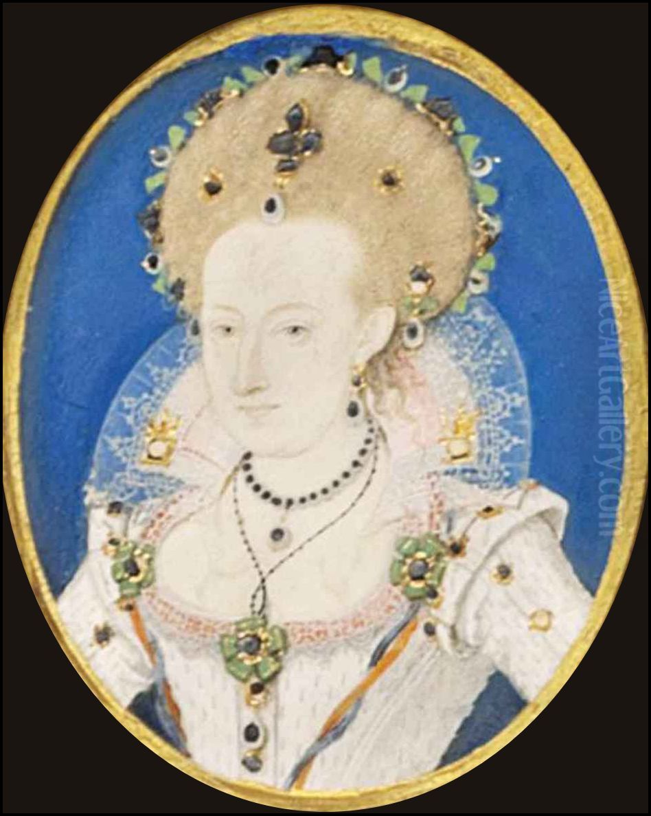 Anne of Denmark Oil Painting by Nicholas Hilliard