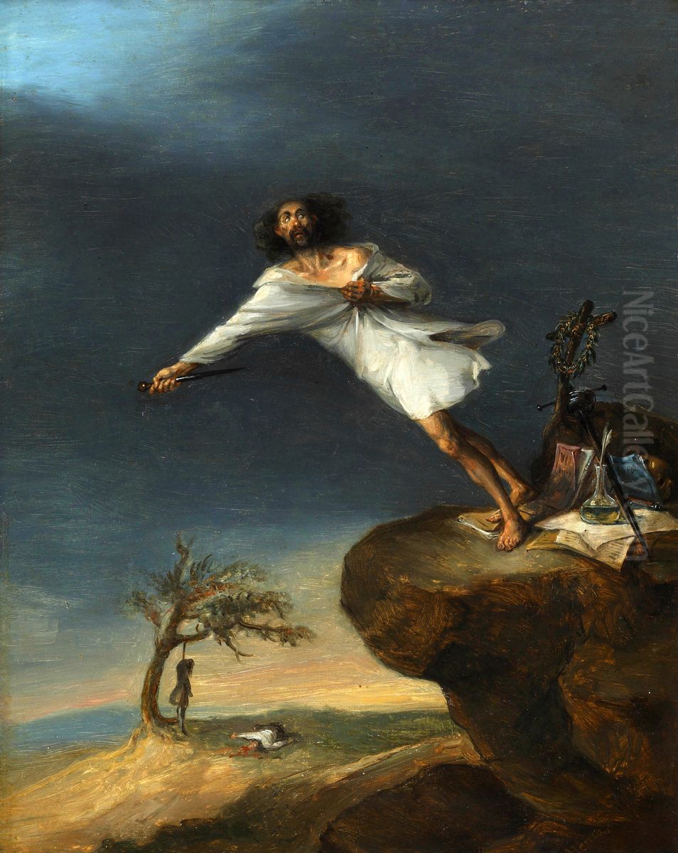 Satire of Romantic Suicide Oil Painting by Leonardo Alenza