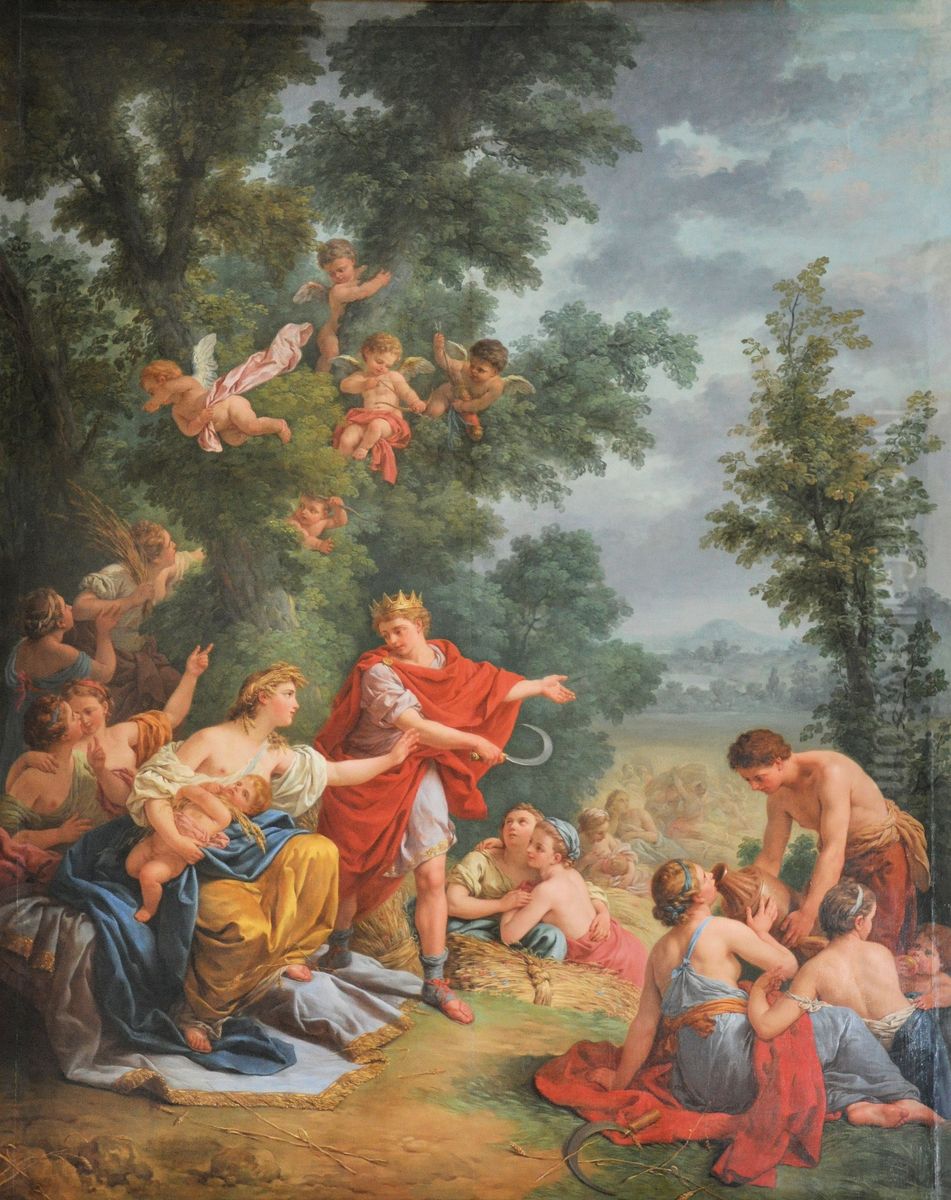 La moisson, ou Ceres et Triptoleme Oil Painting by Louis-Jean-Francois Lagrenee