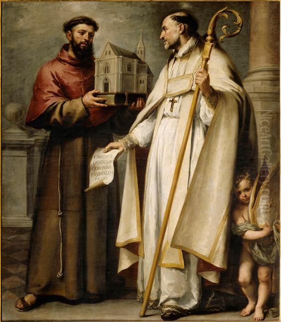 Saint Leandre et saint Bonaventure Oil Painting by Bartolome Esteban Murillo