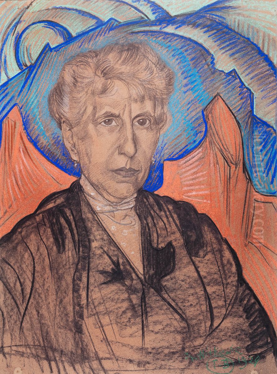 Portrait of a woman Oil Painting by Stanislaw Ignacy Witkiewicz (Witkacy)