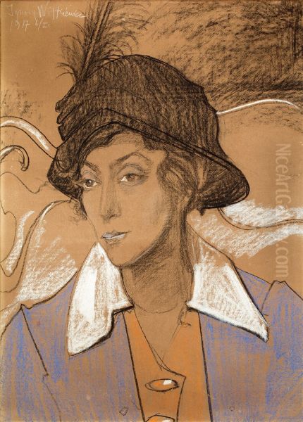 Portret Wandy Marii Skarzynskiej, z domu Romm Oil Painting by Stanislaw Ignacy Witkiewicz