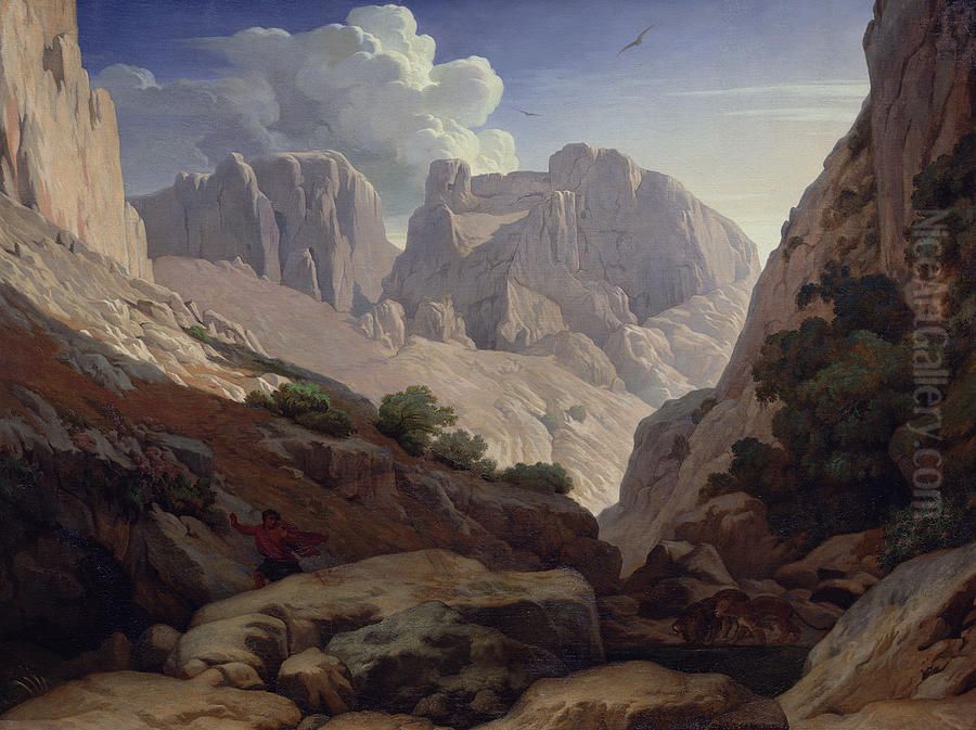 Les gorges de l'Atlas Oil Painting by Paul Flandrin