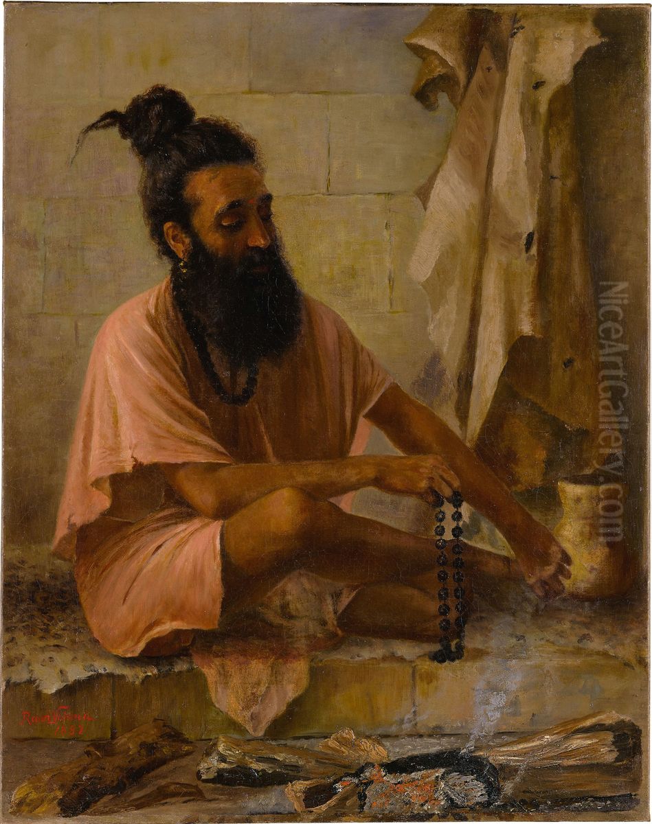 Vishvamitra Oil Painting by Raja Ravi Varma