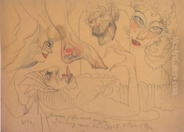 Krwawa pieta wzrok rozpeta Oil Painting by Stanislaw Ignacy Witkiewicz (Witkacy)