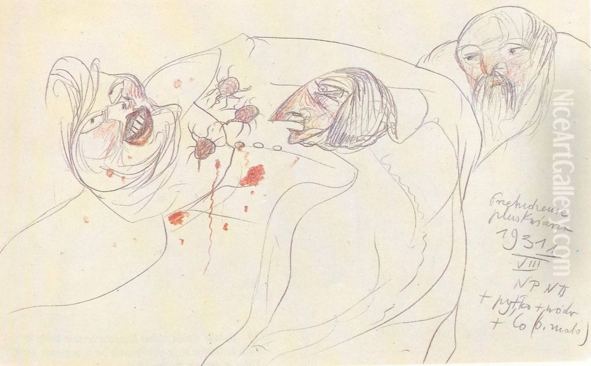 Awakening of lice-man Oil Painting by Stanislaw Ignacy Witkiewicz (Witkacy)