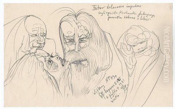 Father Dolorossus impudens ... Oil Painting by Stanislaw Ignacy Witkiewicz
