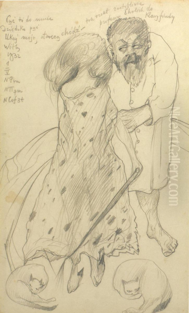 Puc to do mnie Dziedzko puc... Oil Painting by Stanislaw Ignacy Witkiewicz (Witkacy)