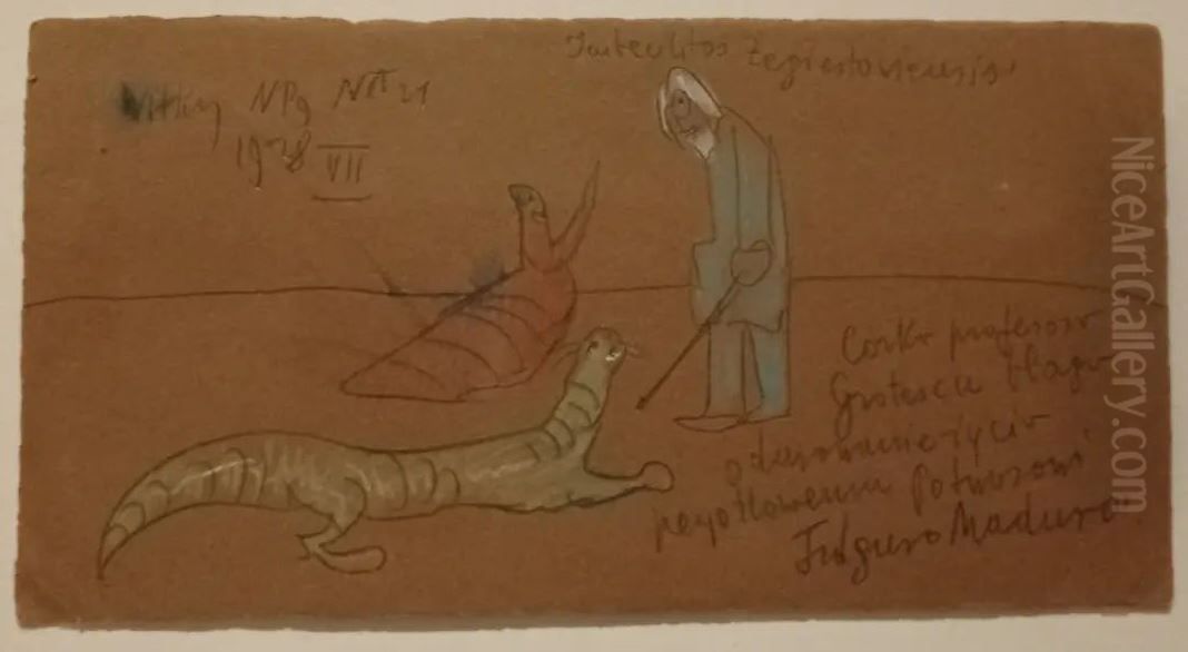 Imbecilitos Zegiestoviensis... Oil Painting by Stanislaw Ignacy Witkiewicz (Witkacy)