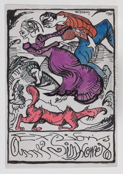 Ex Libris Anny Sinkowej Oil Painting by Stanislaw Ignacy Witkiewicz (Witkacy)