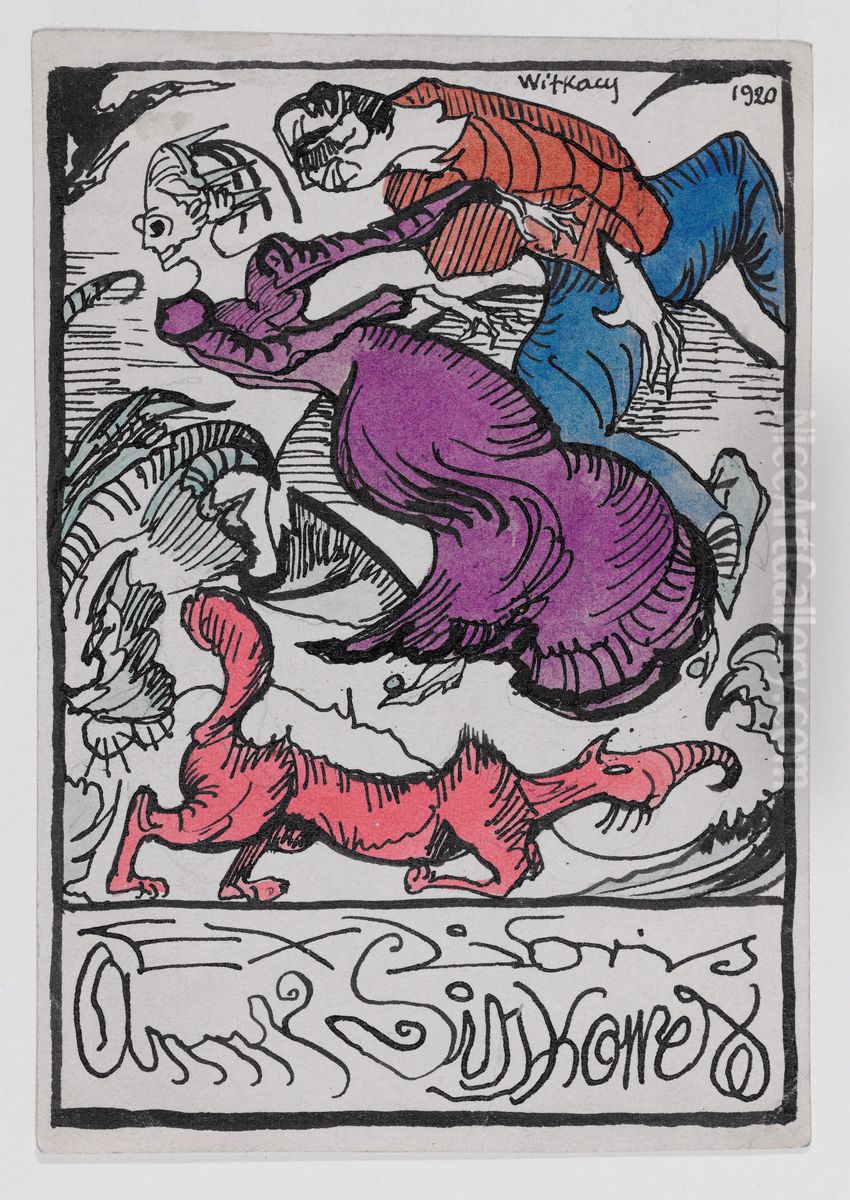 Ex Libris of Anna Sinkowa Oil Painting by Stanislaw Ignacy Witkiewicz (Witkacy)