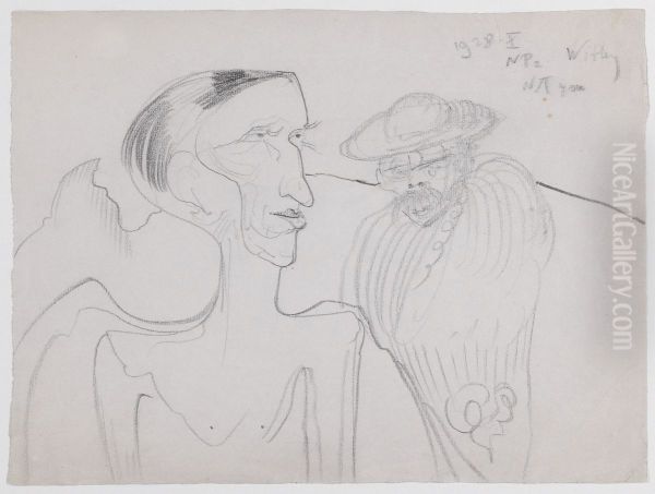 Composition with two characters Oil Painting by Stanislaw Ignacy Witkiewicz (Witkacy)