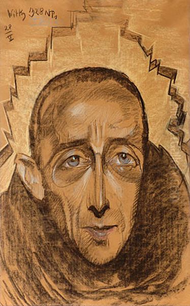 Portrait of Edmund Strazyski Oil Painting by Stanislaw Ignacy Witkiewicz (Witkacy)