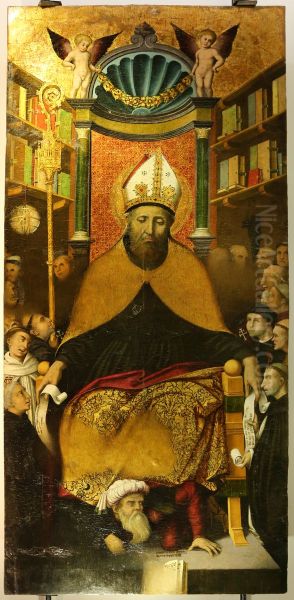 Sant'Agostino in cattedra Oil Painting by Pietro Cavaro