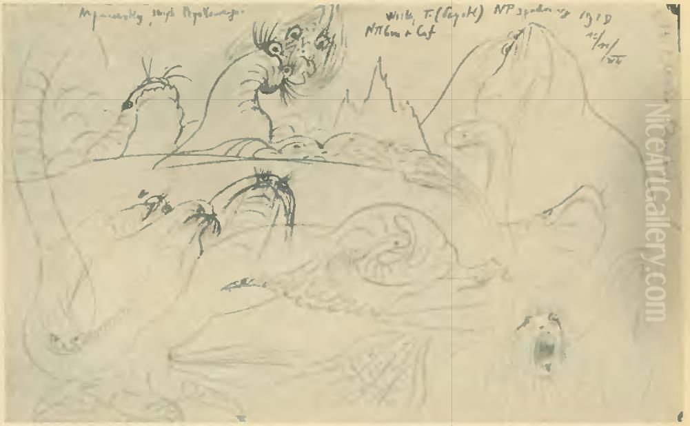 Na pamiatke swieta Peyotlowego Oil Painting by Stanislaw Ignacy Witkiewicz (Witkacy)