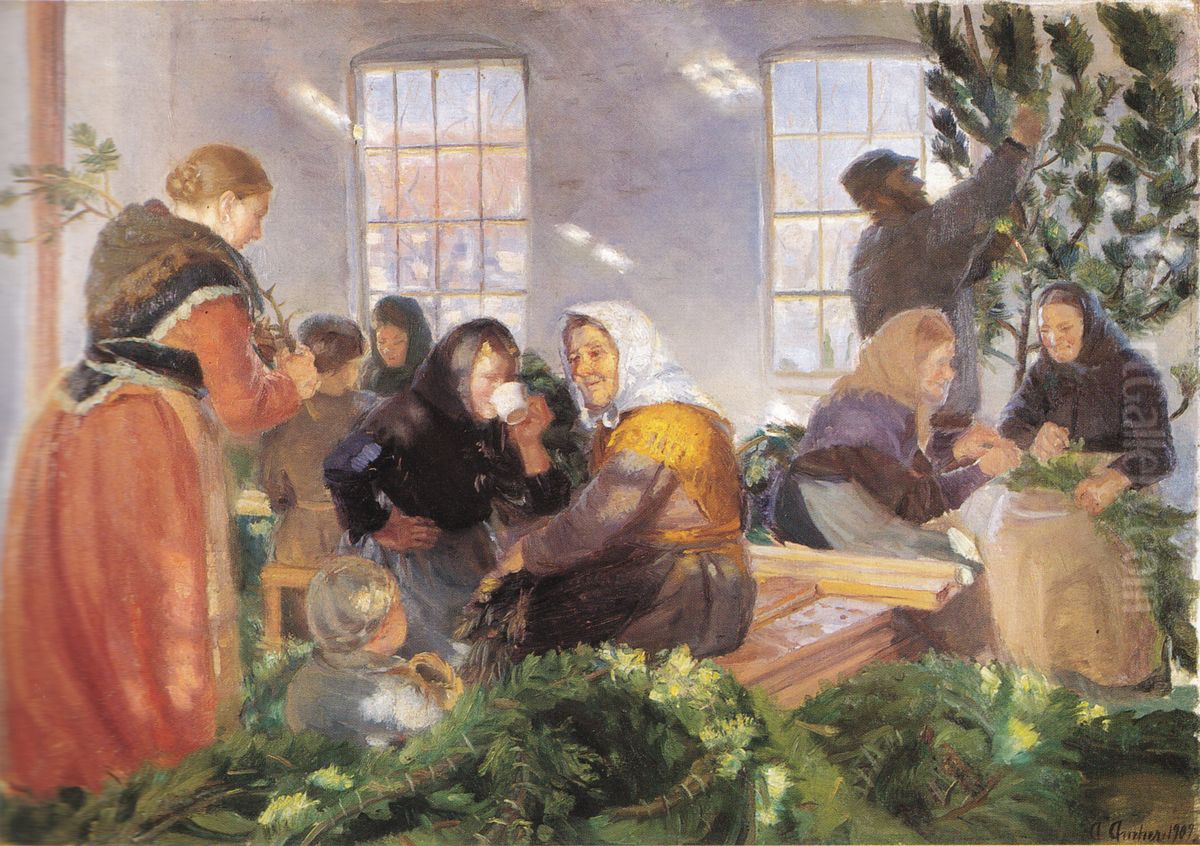 Before the King arrives. Oil Painting by Anna Ancher