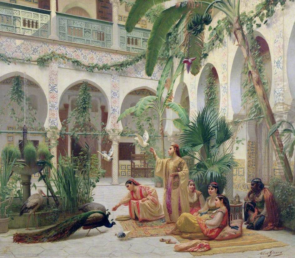 Moorish Courtyard Oil Painting by Paul-Albert Girard