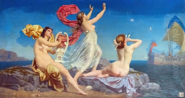 Les sirenes Oil Painting by Marie-Francois Firmin-Girard