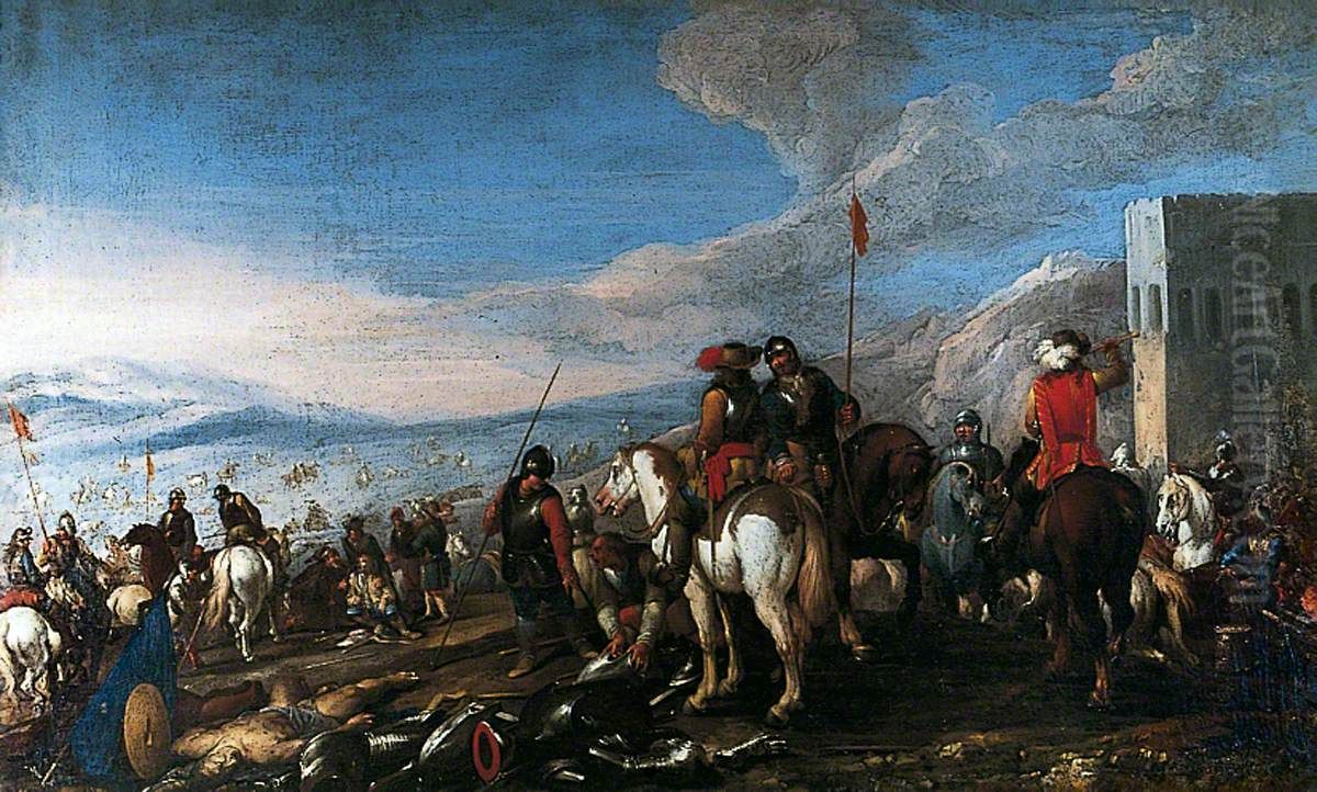 Battle Scene Oil Painting by Jacques Courtois