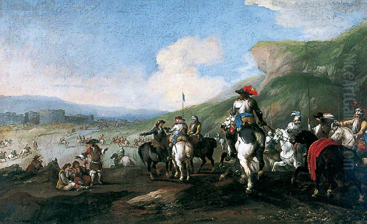 Battle Scene Oil Painting by Jacques Courtois
