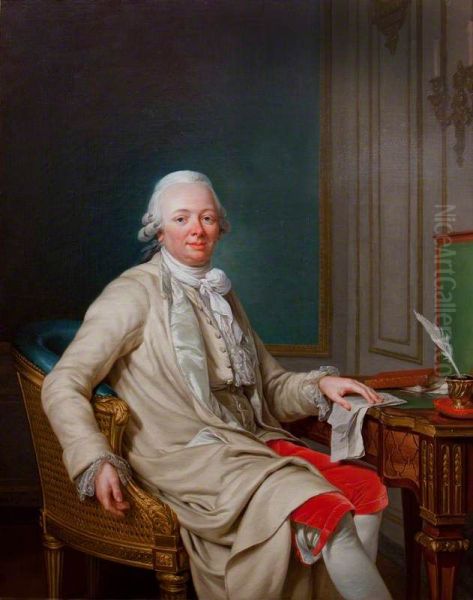 Etienne-Francois (1719-1785), duc de Choiseul-Stainville, at His Desk Oil Painting by Adelaide Labille-Guiard