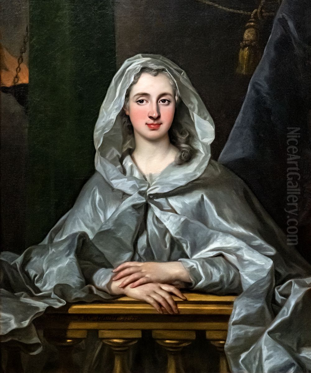 Portrait of Louise-Therese d'Orleans, duchesse de Bourbon Oil Painting by Louis-Michel Van Loo