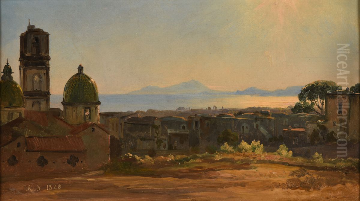 Vue de ville d'Italie Oil Painting by Jacques Raymond Brascassat