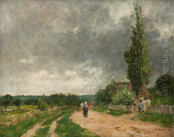 Road to Deauville Oil Painting by Eugene Louis Boudin